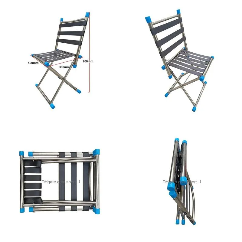 portable outdoor stainless steel folding chair fishing chair