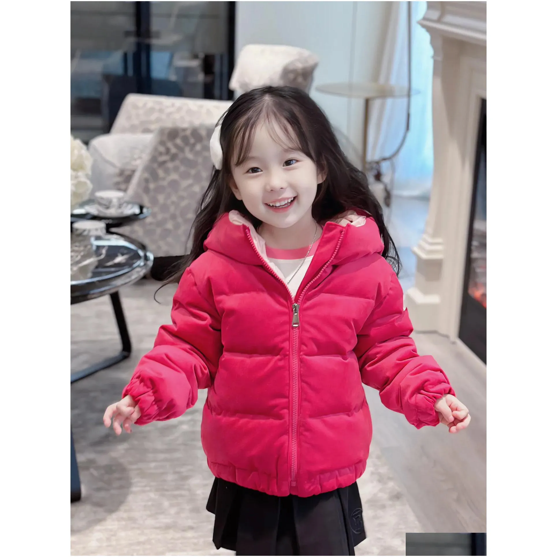 winter kids girl white duck down coat toddler boys thick warm down jacket children hooded outwears clothes