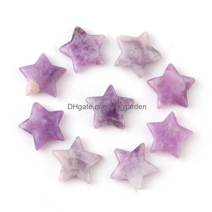 20mm hand carved star mascot crystal natural raw stone for necklace making pendants carving gemstone star healing mineral decoration