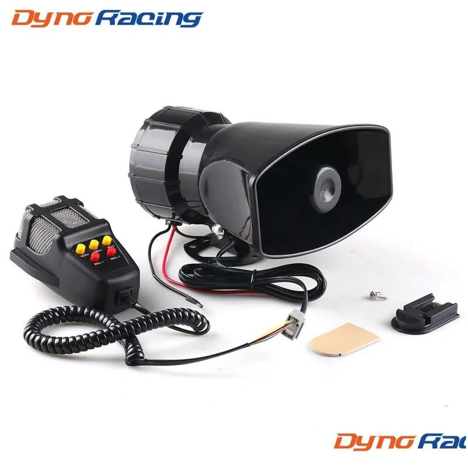 Alarm & Security Dynoracing 5-Sound Loud Car Warning Alarm Police Fire Siren 130Db Air Horn Pa Speaker 12V 80W Accessories Alarm238I D Dh59W