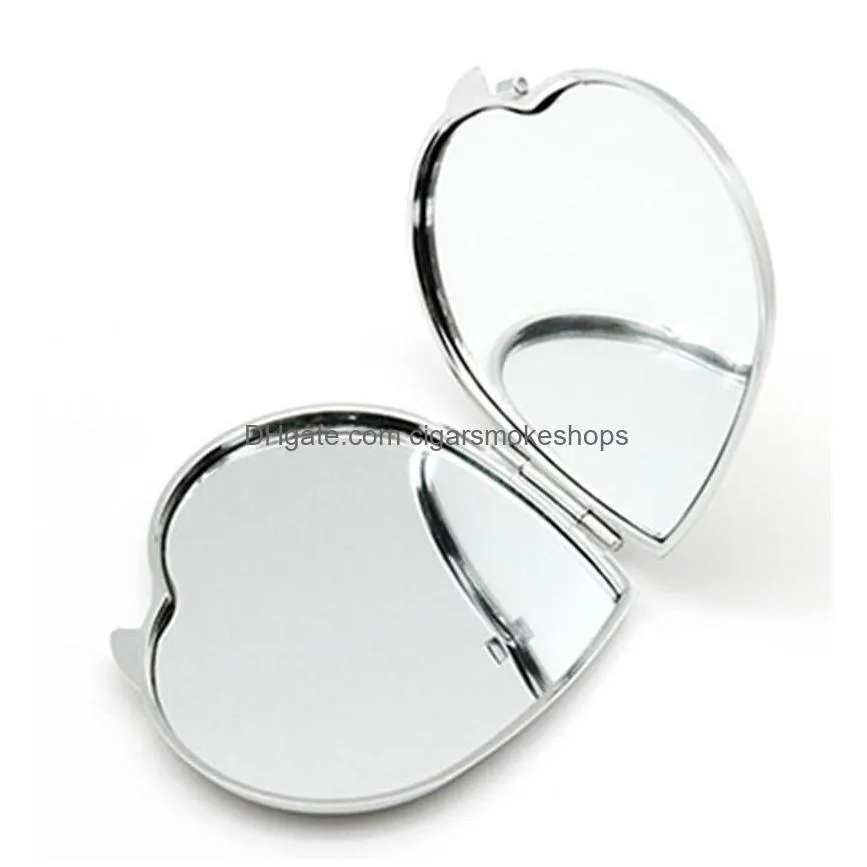 2021 diy make up mirror iron 2 face sublimation blank plated aluminum sheet girl gift cosmetic compact mirrors portable decoration