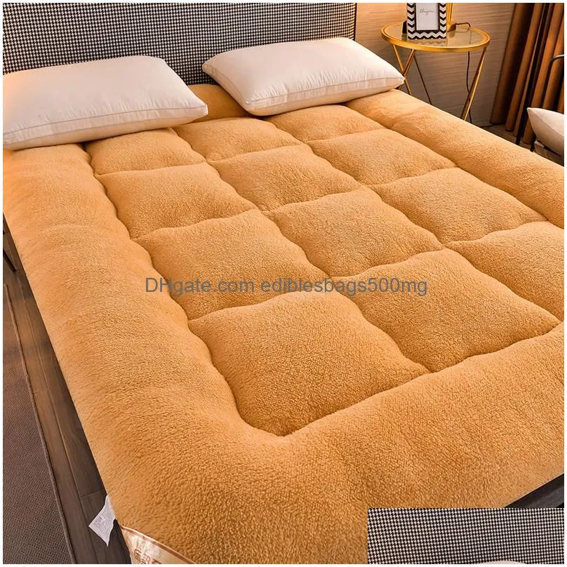 mattress pad foldable plush tatami floor mat pad fashion comfy futon for dorm home nap thickened single double use sleeping mattress bed