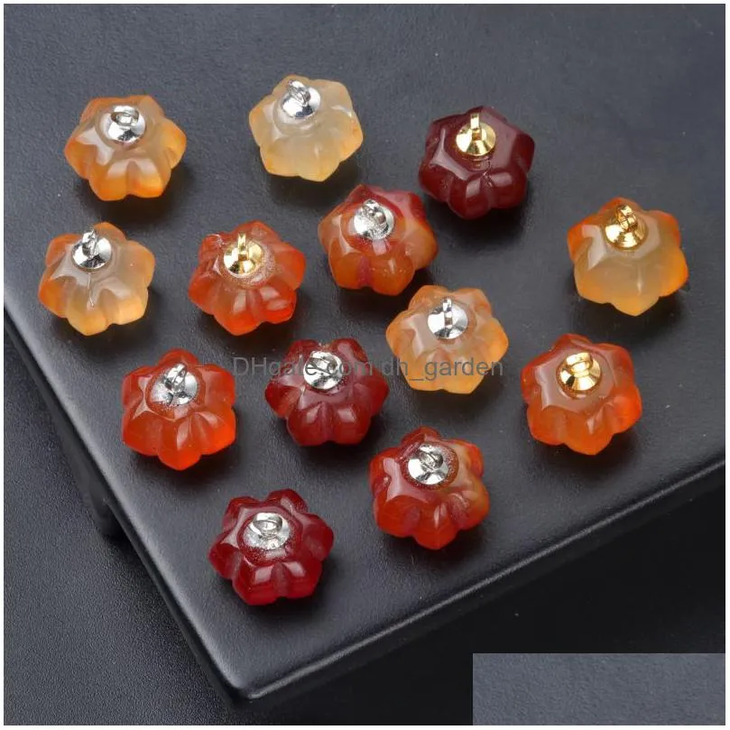 mini natural stone halloween pumpkin crystal pendant charms for jewelry making crafts diy earring necklace handmade accessories bulk