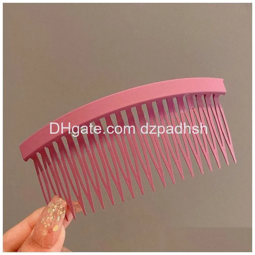 Hair Accessories 20 Teeth Diy Plastic Inserted Comb Matte Headwear Fashion Side Clip Frosted For Women Drop Delivery Products Tools Dhpnm