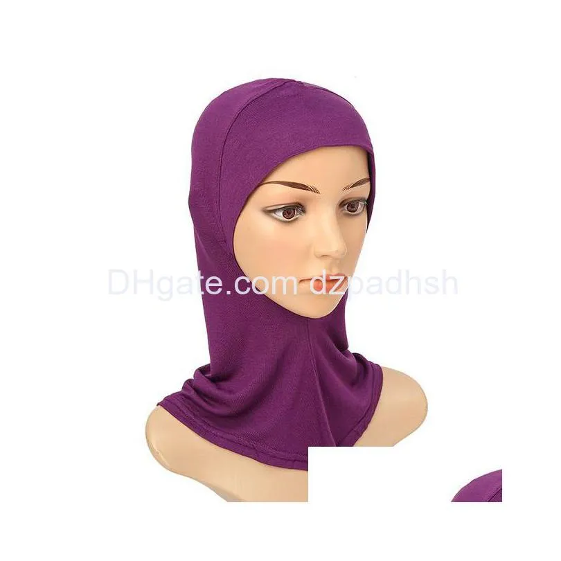 Hair Accessories Trendy Muslim Underscarf Women Inner Hijab Caps Cotton Head Scarves Turban Solid Color Islamic Scarf Turbante Drop Dhbec