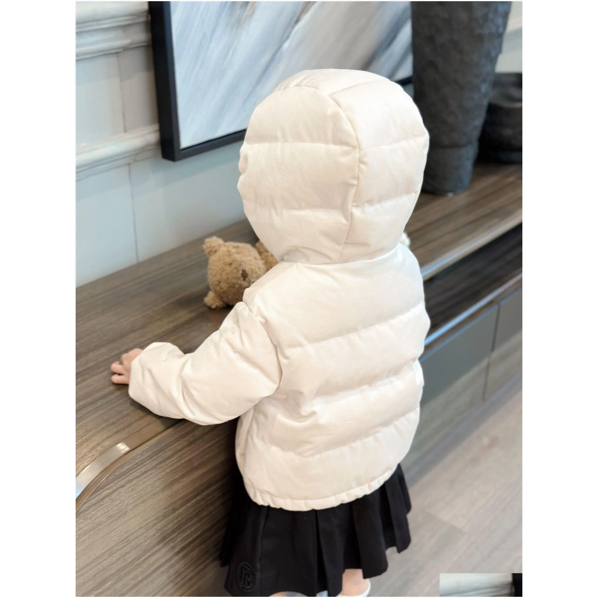 winter kids girl white duck down coat toddler boys thick warm down jacket children hooded outwears clothes