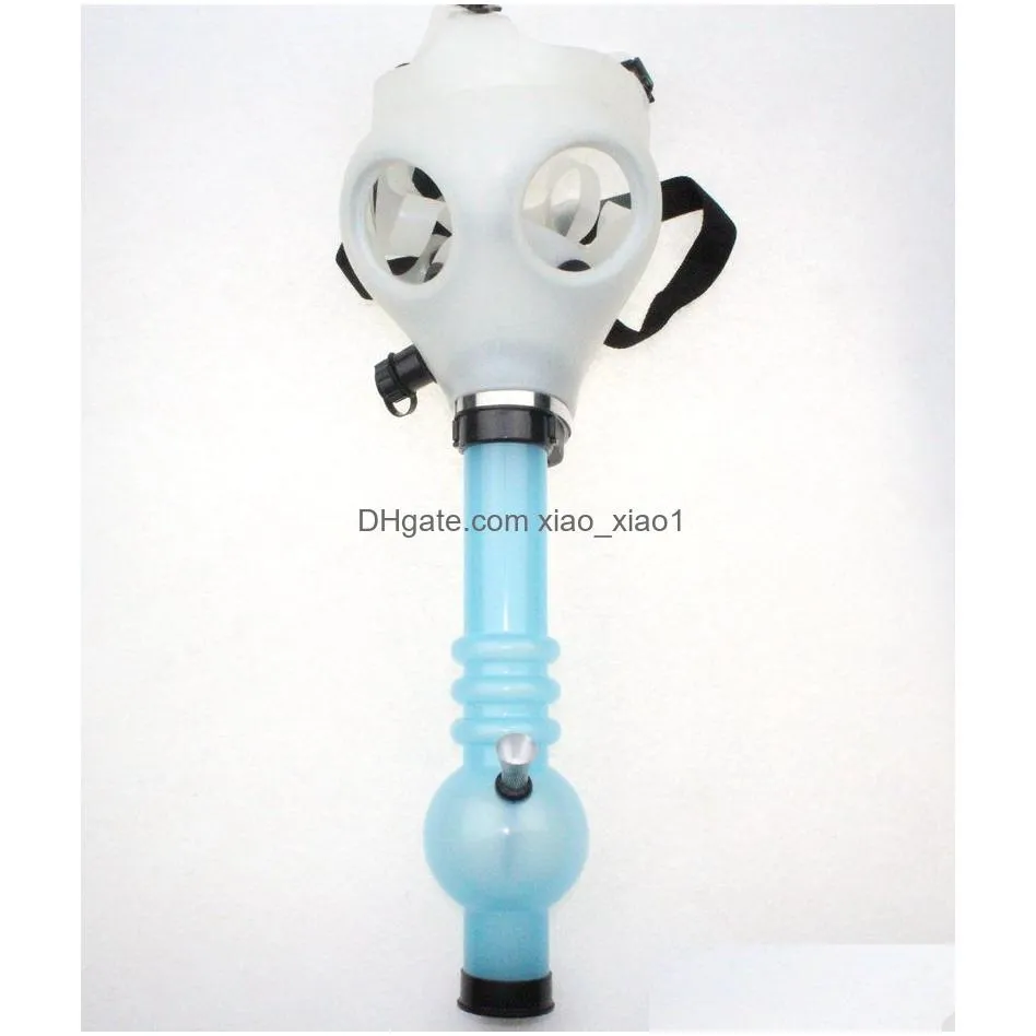 gas mask bong both glow in the dark water shisha acrylic smoking pipe sillicone hookah tobacco tubes wholesale