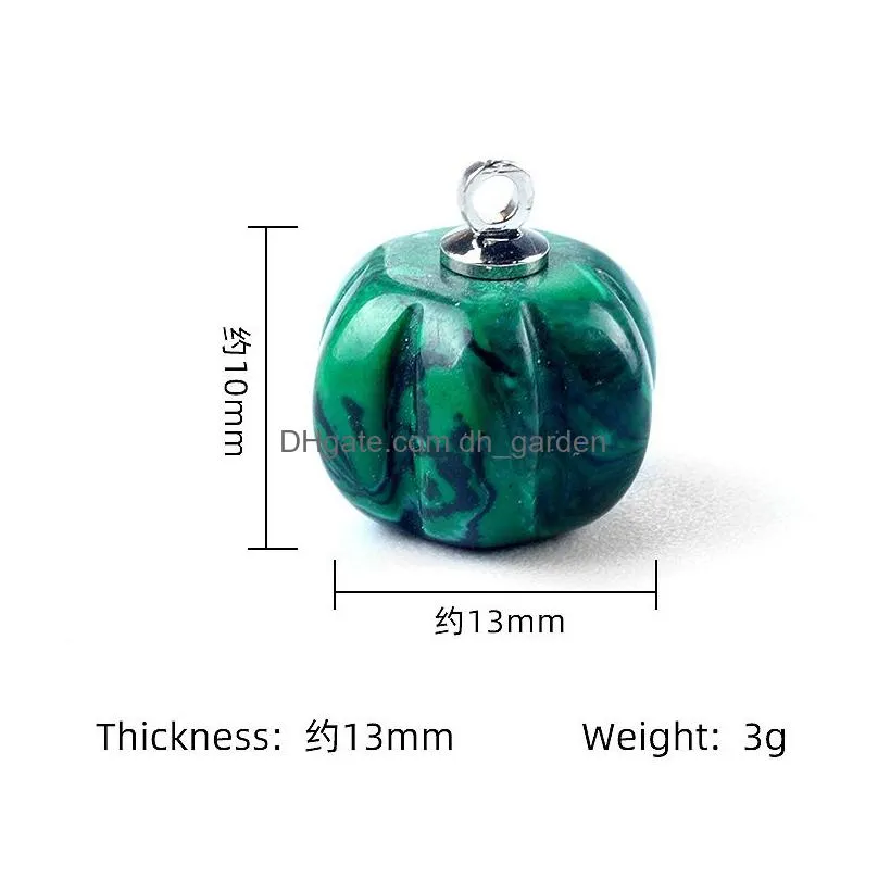 mini natural stone halloween pumpkin crystal pendant charms for jewelry making crafts diy earring necklace handmade accessories bulk