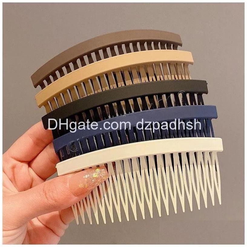 Hair Accessories 20 Teeth Diy Plastic Inserted Comb Matte Headwear Fashion Side Clip Frosted For Women Drop Delivery Products Tools Dhpnm