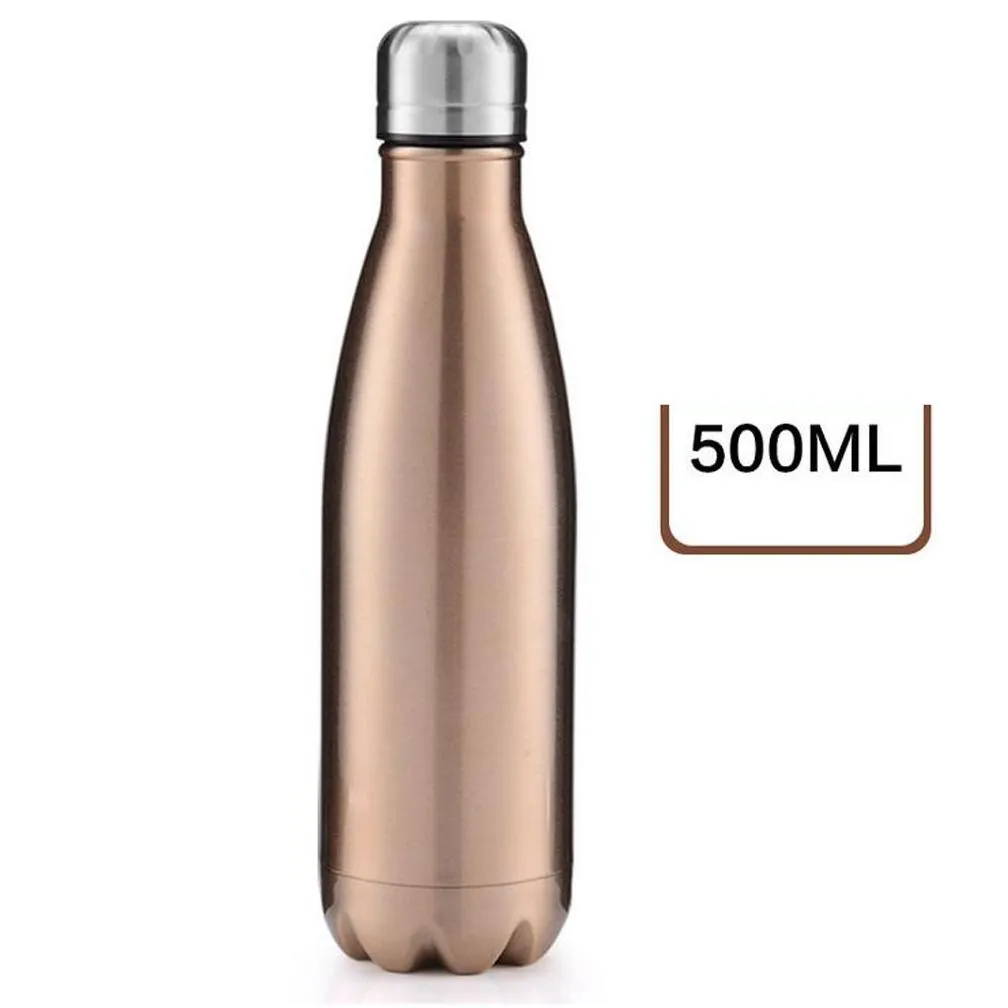 Water Bottles Cola Shaped Water Bottle Insated Double Wall Vacuum Heath-Safety Bpa Stainless Steel High-Luminance Thermos Drop Deliver Dhyjf