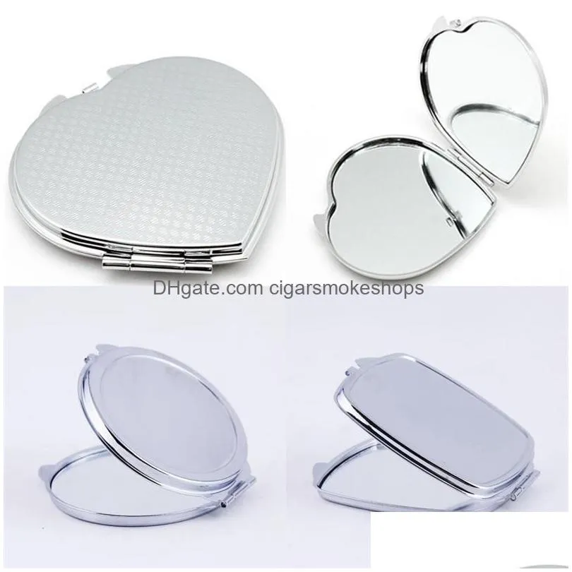 2021 diy make up mirror iron 2 face sublimation blank plated aluminum sheet girl gift cosmetic compact mirrors portable decoration