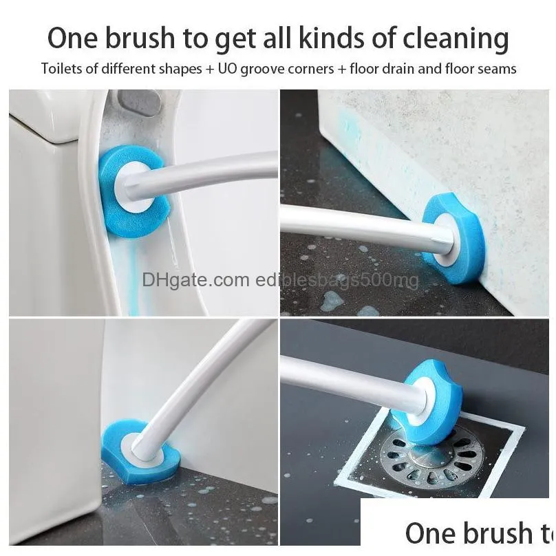 disposable toilet brush without dead angle cleaning tools household long handle cleaner bathroom accessories for 220511