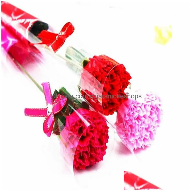 artificial carnation soap flower simulation flowers 5 colors for wedding birthday valentines day decorate gift