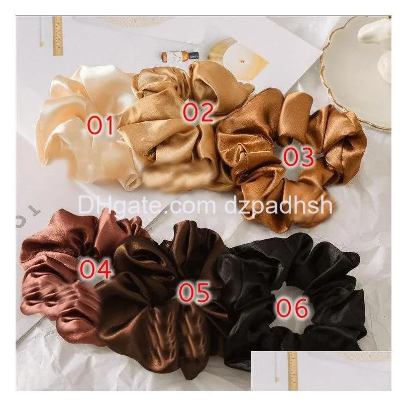 Hair Accessories Women Satin/Veet Scrunchie Stretch Ponytail Holders Elastic Hairbands Solid Color Ladies Ropes Ties Drop Delivery P Dhf6D
