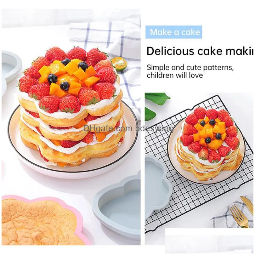 Bakningsformar Sile Cake Forms - Butterfly Cherry Blossom och Rabbit Shapes för fantastiska kakor Drop Delivery Home Garden Kitchen Dining Dhiq7