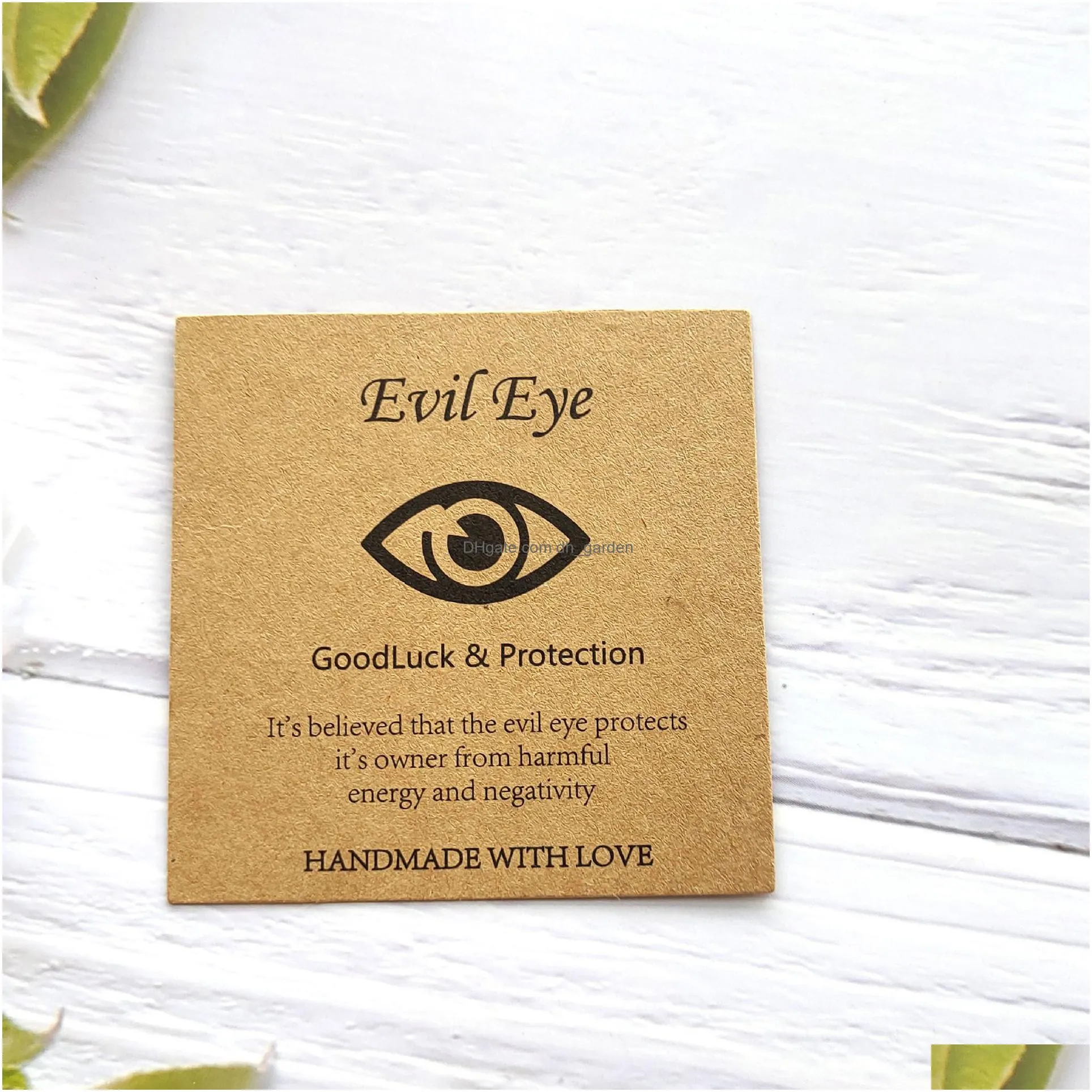 100pcs handmade the evil eye design packaging card paper good luck & protection friendship bracelet card jewelry