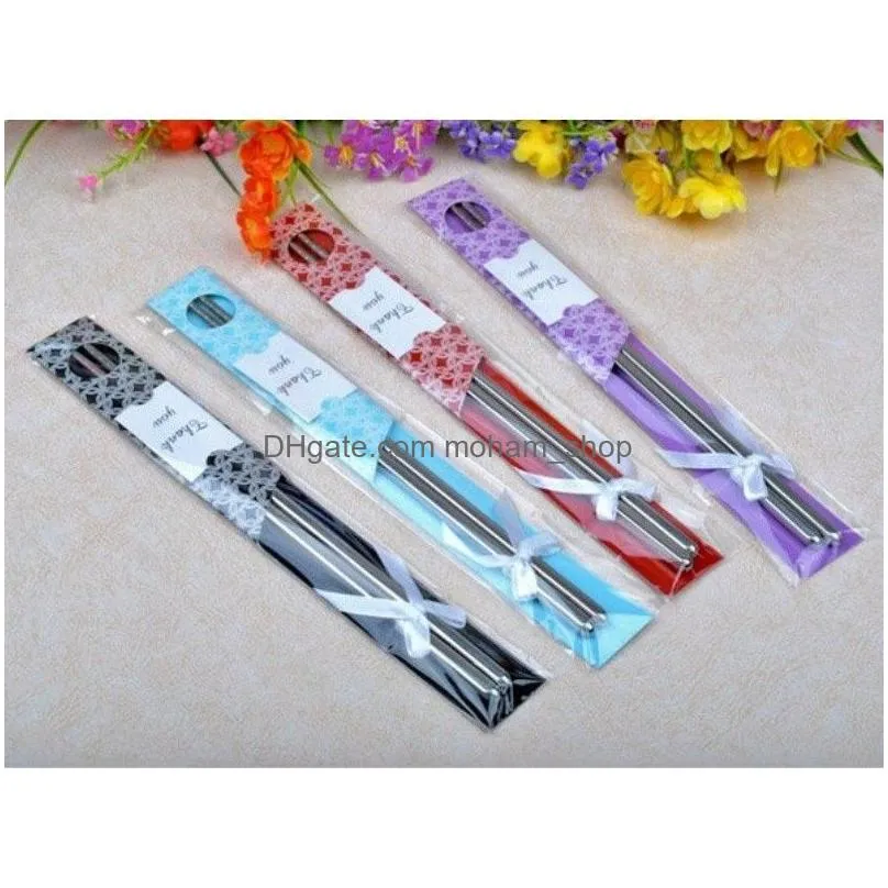 stainless steel chopsticks reusable chopsticks chinese set with gift pack birthday wedding favors gifts for guests