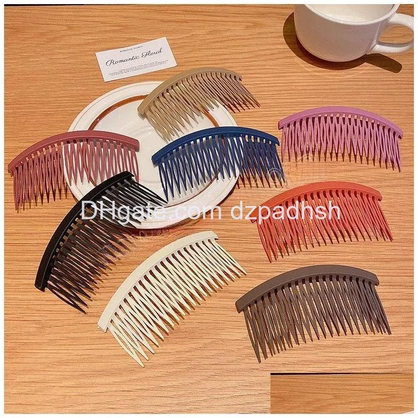 Hair Accessories 20 Teeth Diy Plastic Inserted Comb Matte Headwear Fashion Side Clip Frosted For Women Drop Delivery Products Tools Dhpnm