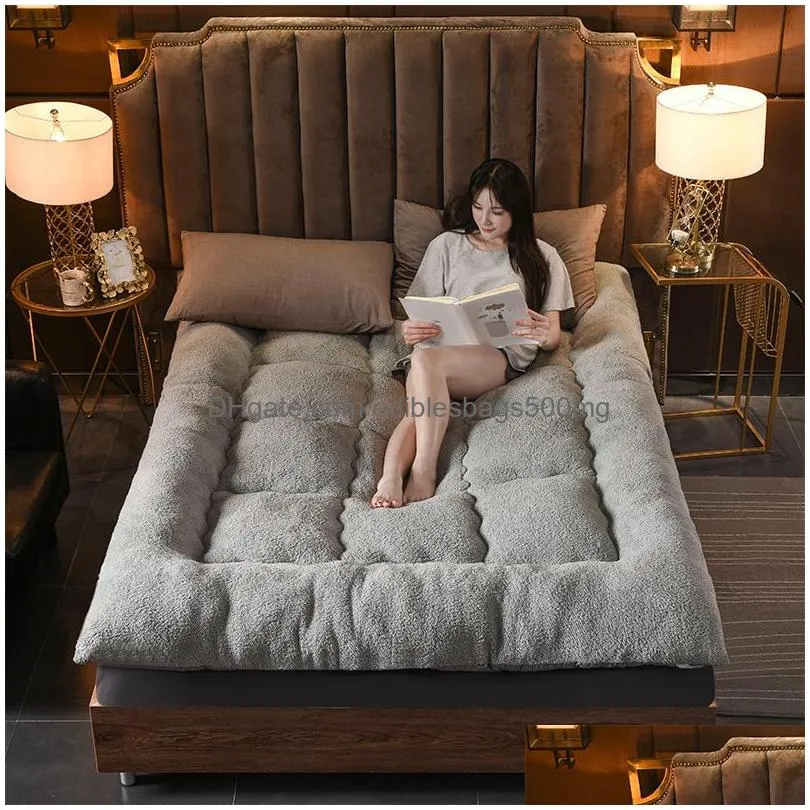 mattress pad foldable plush tatami floor mat pad fashion comfy futon for dorm home nap thickened single double use sleeping mattress bed
