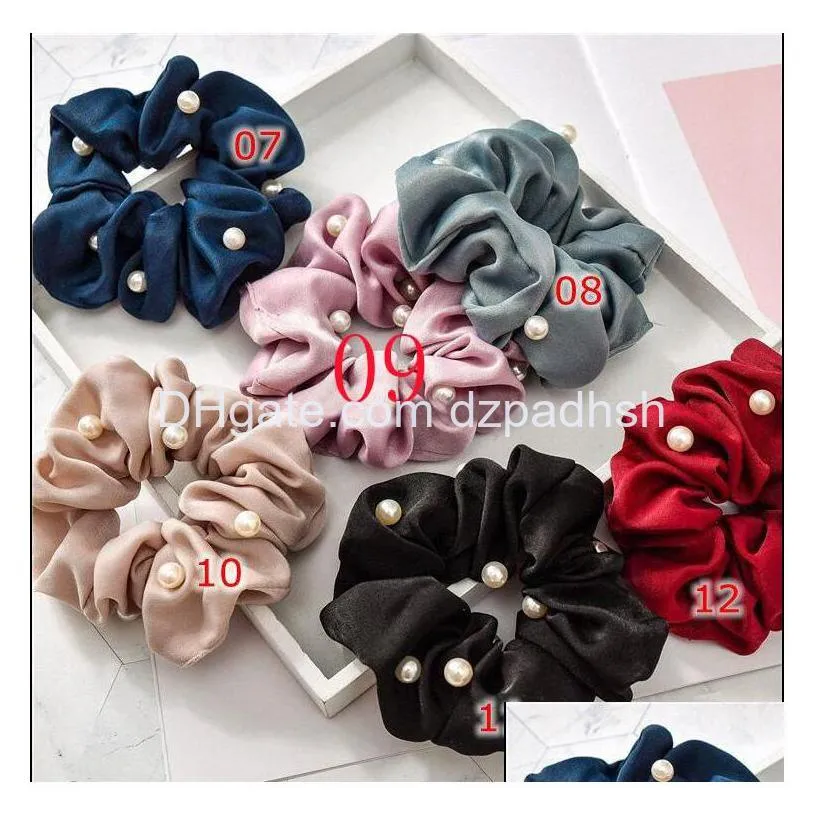 Hair Accessories Women Chiffon Big Scrunchies Solid Ties Lace Elastic Bands Summer Headwear Girls Black Cotton Drop Delivery Products Dhuis