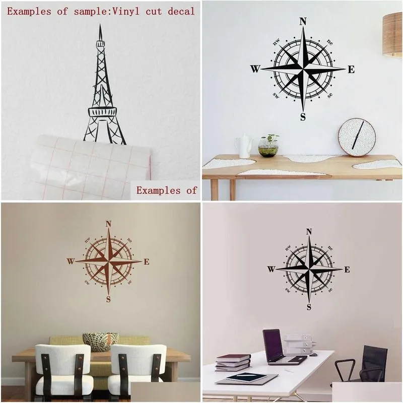 Wall Stickers Compass Rose Wall Decal Vinyl Sticker Nautical Art Decor - Directional North South East West 210705 Drop Delivery Home G Dhzv3