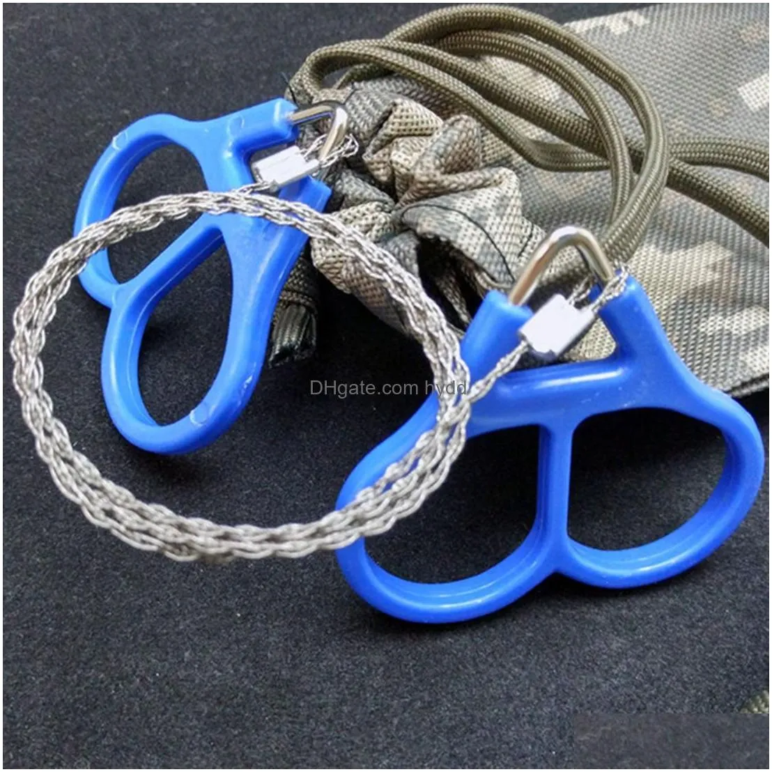 outdoor gadgets portable 73cm stainless steel wire saw camping hiking travel outdoor emergency survive tool wire kits with finger