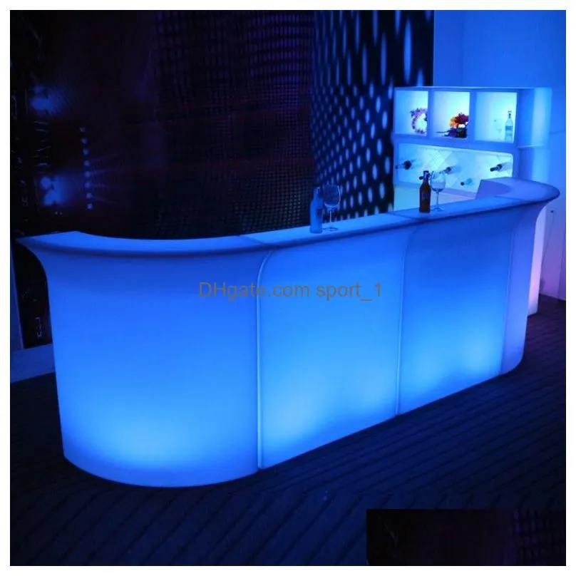 modern commercial lighting color changing rechargeable pe led high cocktail bar tables counter of bar