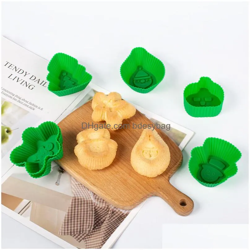 20 pcs create festive delights with our christmas muffin cup cake silicone mold