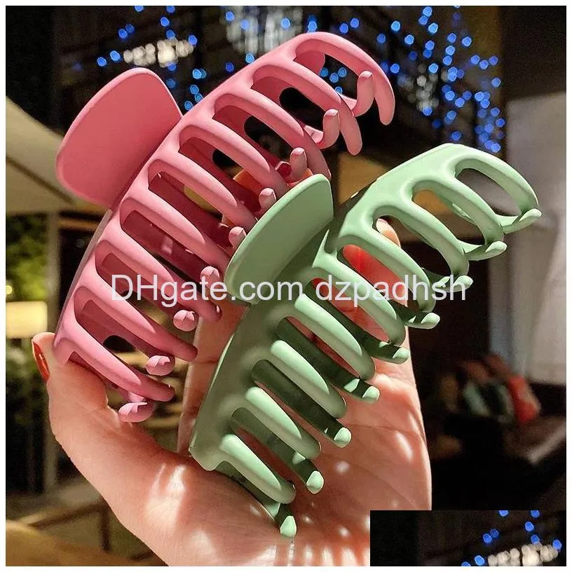 Hair Accessories Simple Solid Color Clip Women Matte Black Plastic Claw Girls Large Clamps Crab For Drop Delivery Products Tools Dhwij