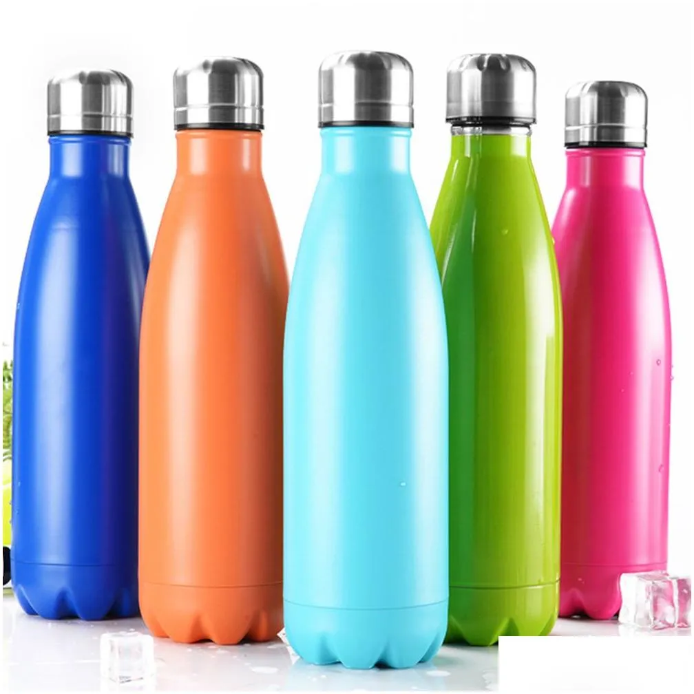 Water Bottles Cola Shaped Water Bottle Insated Double Wall Vacuum Heath-Safety Bpa Stainless Steel High-Luminance Thermos Drop Deliver Dhyjf