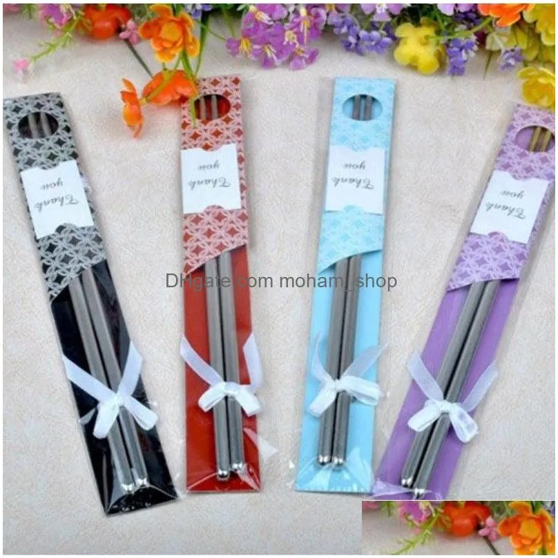 stainless steel chopsticks reusable chopsticks chinese set with gift pack birthday wedding favors gifts for guests