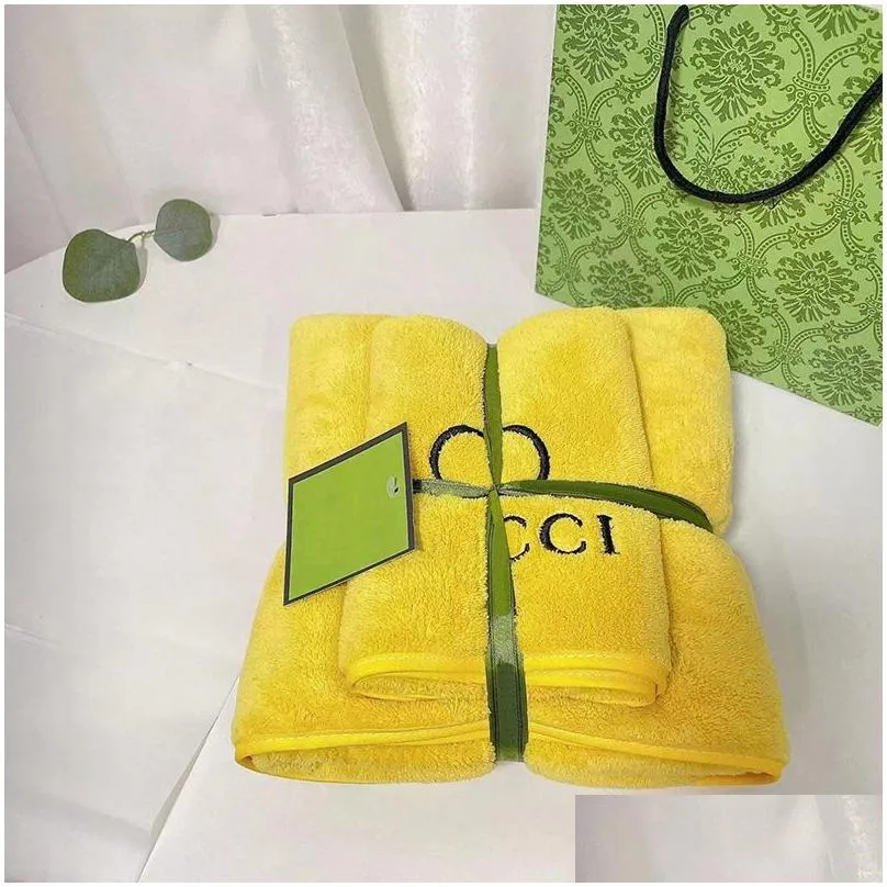 Towel 2022 Designer Bath Set Coral Veet Fashion Towels Face Luxury Unisex Men Womens Wash Cloths G 2208171D Drop Delivery Home Garde Dhyus