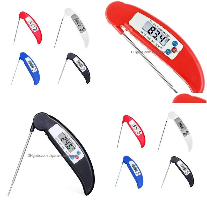 digital lcd food thermometer probe folding kitchen thermometer bbq meat oven water oil temperature test tool