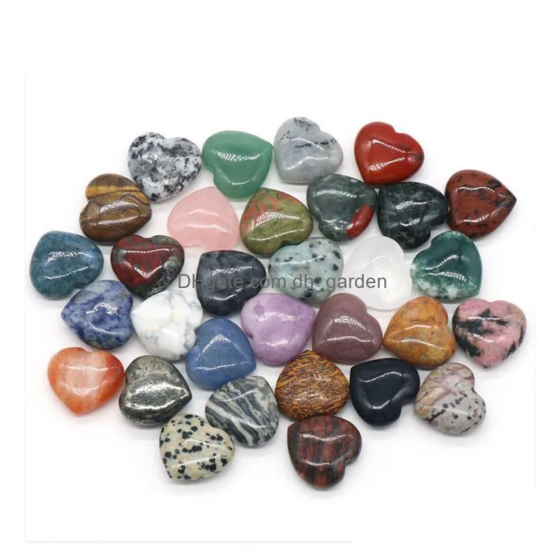 20mm hand carved heart mascot crystal natural raw stone for necklace making pendants carving gemstone star healing mineral decoration