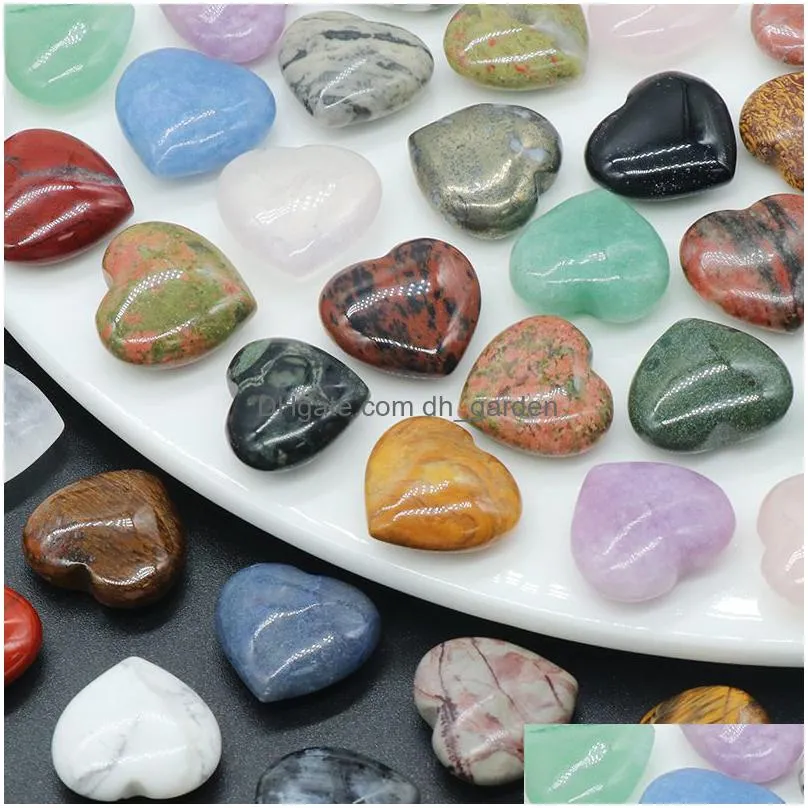 20mm hand carved heart mascot crystal natural raw stone for necklace making pendants carving gemstone star healing mineral decoration