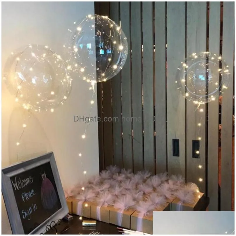 20inch 36 inch luminous led balloon transparent round bubble decoration birthday party wedding decor led balloons christmas gift