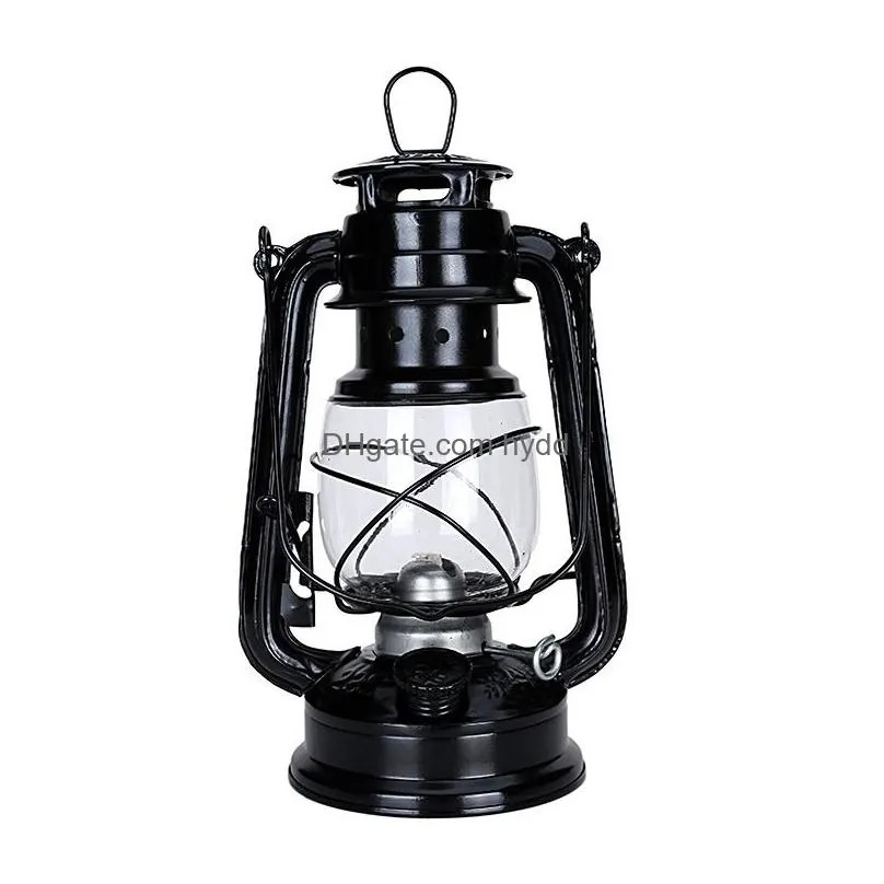 19cm retro outdoor camping kerosene lamp oil light lantern style decor multifunction iron camping lamp mediterranean style decor
