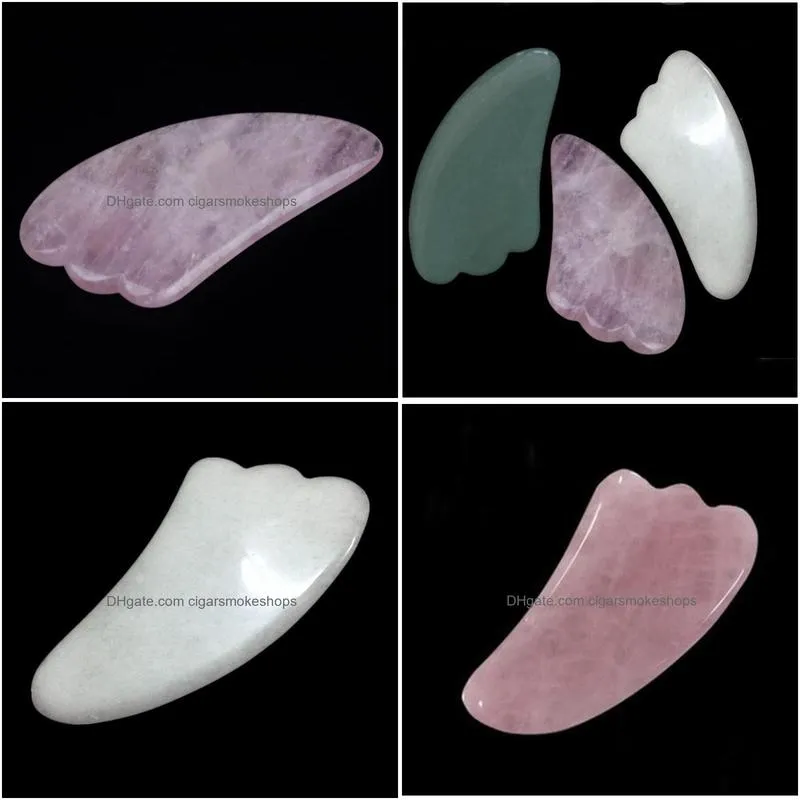 home textile pink triangle facial massage gua sha board natural jade stone care healthy guasha board scraping massage board prevent