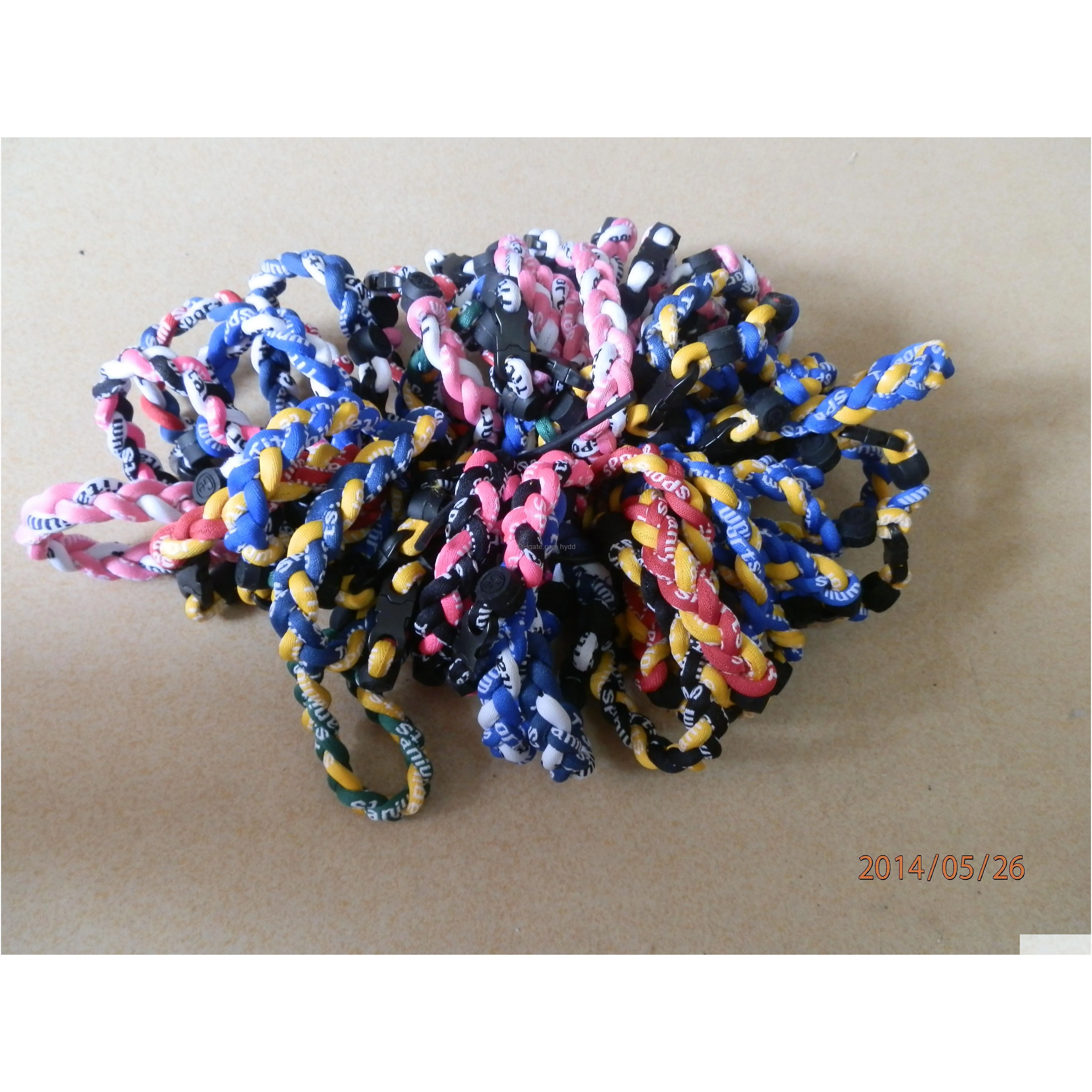  100pcs sports 3 rope bracelet chinese bracelet baseball rope bracelet