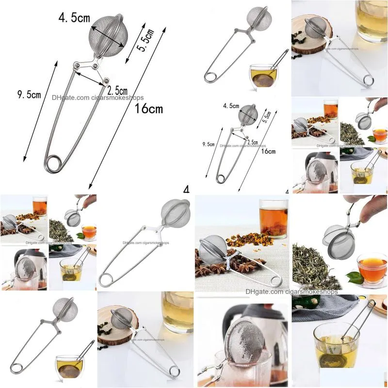 2021 teas infuser 304 stainless steel sphere mesh tea strainer coffee herb spice filter diffuser handle tea ball top quality