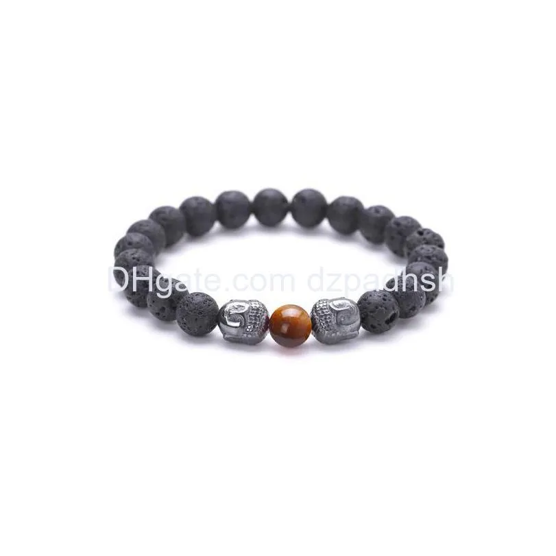 Aromatherapy Lava Stone Buddha Head Chakra Healing Nce Beads Reiki Prayer  Oil Diffuser Bracelet Jewelry Drop Delivery Heal Dhaxb