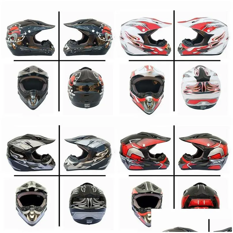 Motorcycle Helmets Off-Road Motocross Helmet Motorcycle Helmets Open Fl Face Offroad Atv Cross Racing Bike Moto Casque Motor Parts291T Dhabe