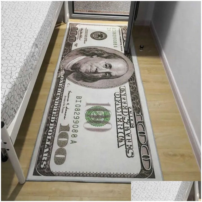 Carpets 100 Dollar Carpet Rug Entrance Pound Eur  Runner Paper Money Loung Living Room Bedroom Home Decor Drop Delivery Garden Te Dhwzh