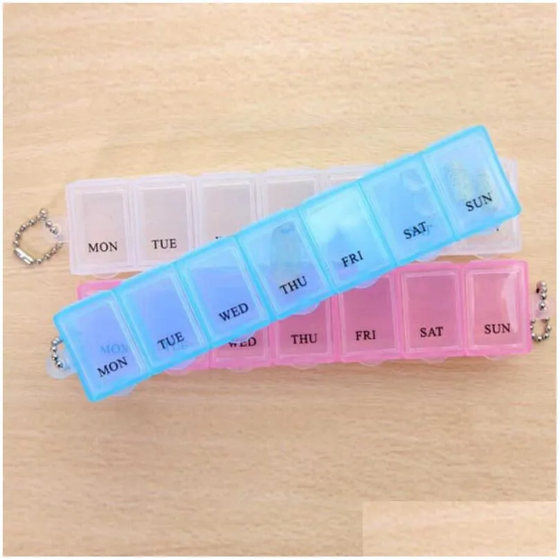 1 Row 7 Squares Weekly 7 Days Tablet Pill Box Holder Medicine Storage Organizer Container Case Dispenser Health Care Science 2022HS