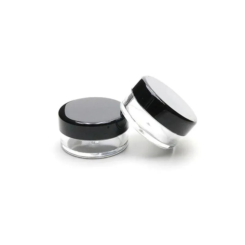 wholesale High-end Jars Cosmetic Sample Empty Container 5ML Plastic Round Pot Screw Cap Lid Small Tiny 5G Bottle for Make Up Eye Shadow Nails 1 3 5 10 20 30