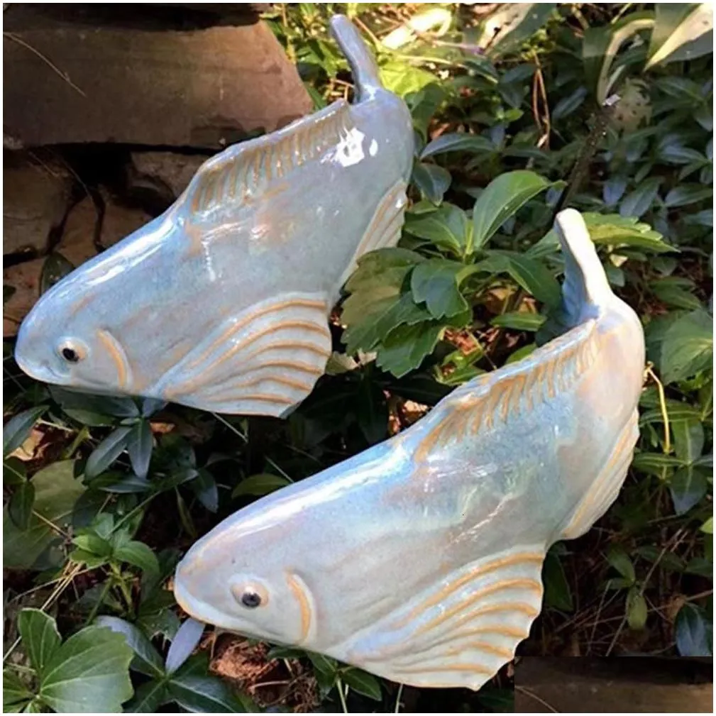 Garden Decorations Koi Statue Resin Decoration Floating Fish Figure Scpture Colorf For 230422 Drop Delivery Home Patio Lawn Otevw