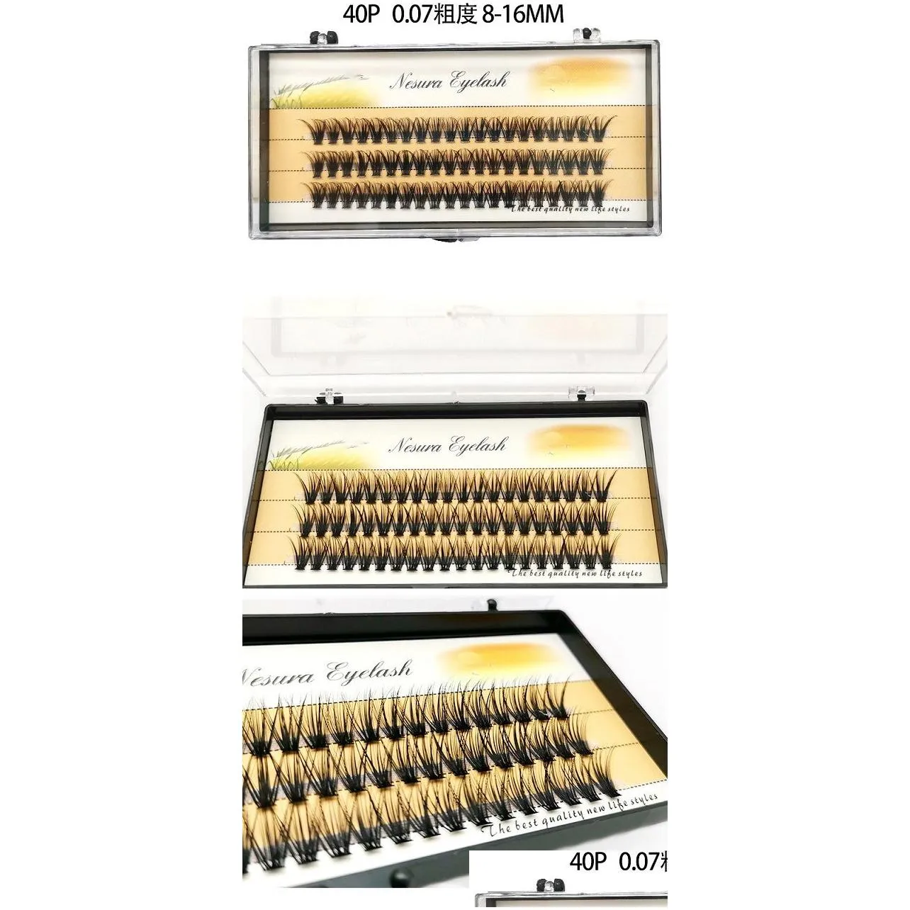 False Eyelashes 40 P Lashes Cluster Graft 8/9/10/11/12/13/14/15/16Mm Individual 10P/20P/30P/40P Clusters Makeup Single Hair Soft Big Dhj83