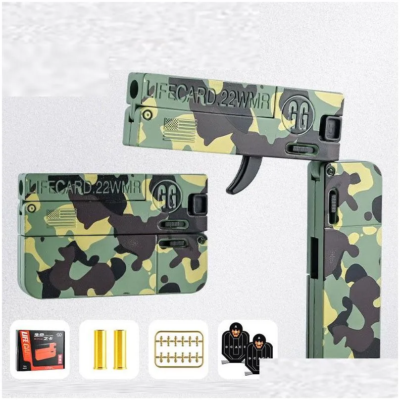 Gun Toys Lifecard Folding Toy Pistol Handgun Card With Soft S Alloy Shooting Model For Adts Boys Children Gifts Drop Delivery Dhxos