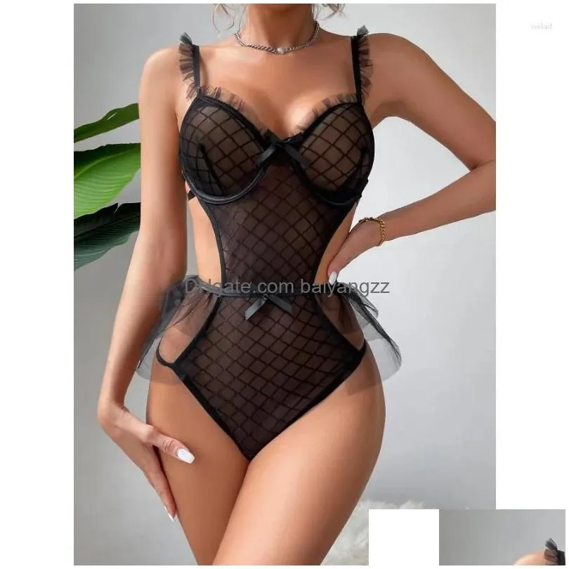 Womens Shapers Sexy Underwear Charming Transparent Fun Pajamas Strap Seductive Jumpsuit Corset Drop Delivery Apparel Dhope