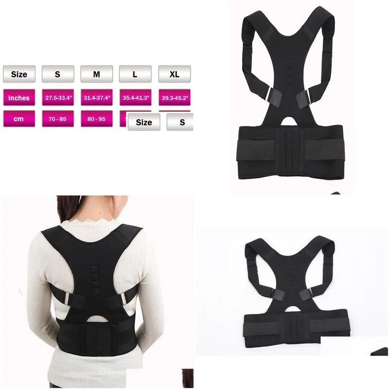 magnetic therapy body posture corrector brace shoulder back support belt for men women braces supports belt shoulder posture